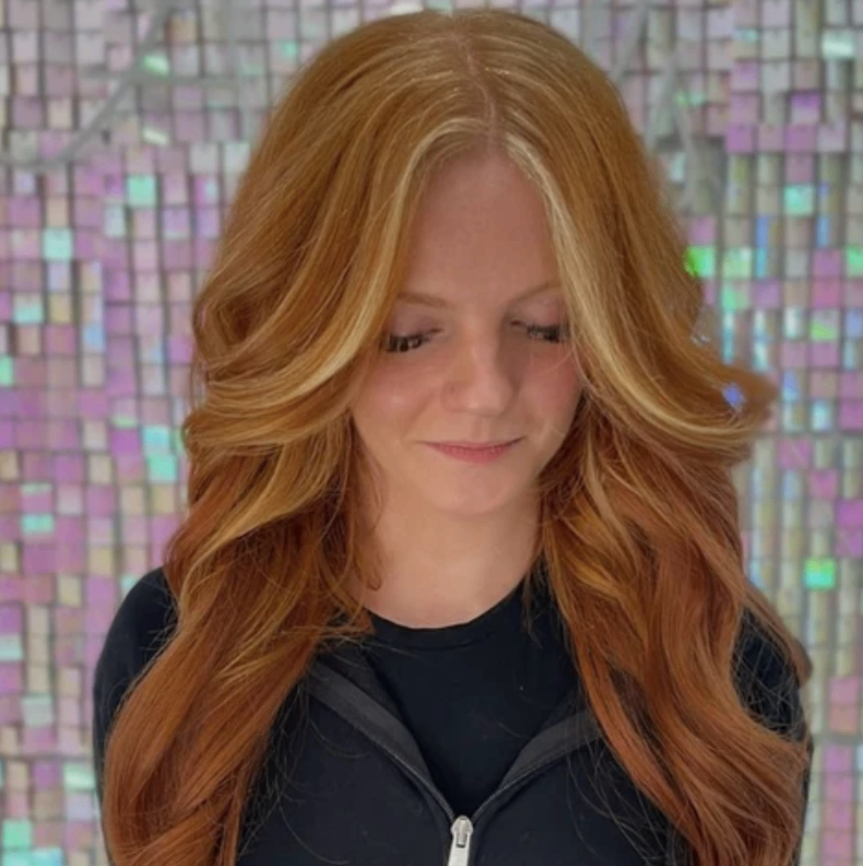 Hair extension on a customer