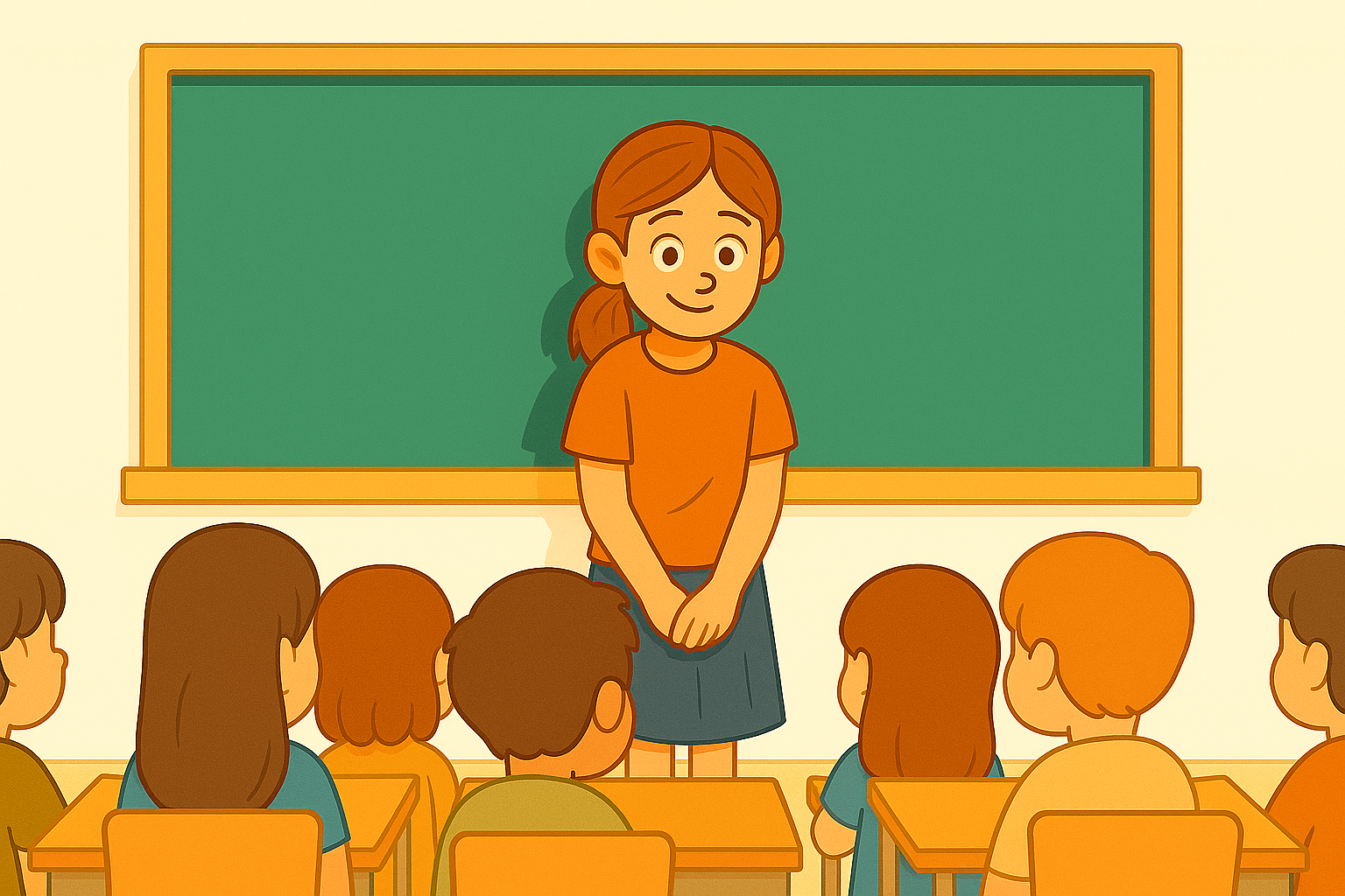 Child presenting in front of classmates — observing confidence, focus, or social behaviour patterns.