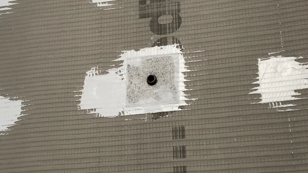 Shower head arm pipe seal-close up