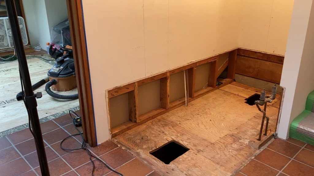 Tub deck removed and cleaned up