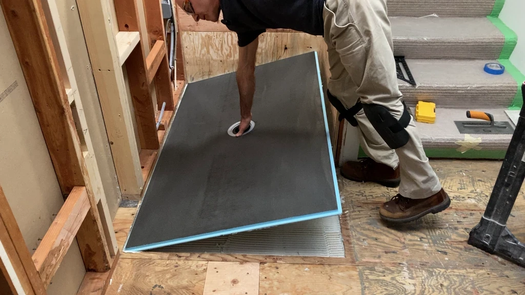 Installing Wedi Shower Tray into Mortar