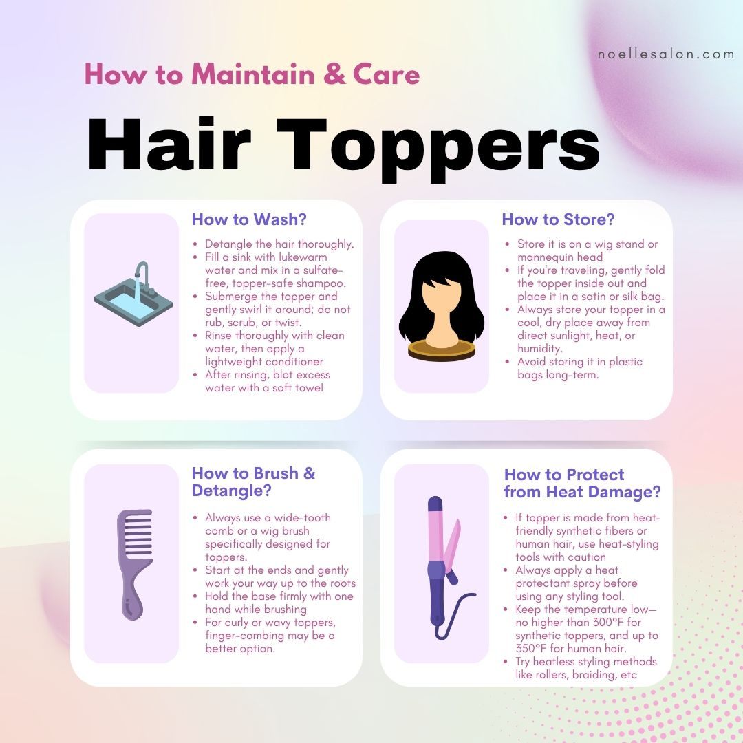Infographic - How to Maintain & Care Hair Toppers