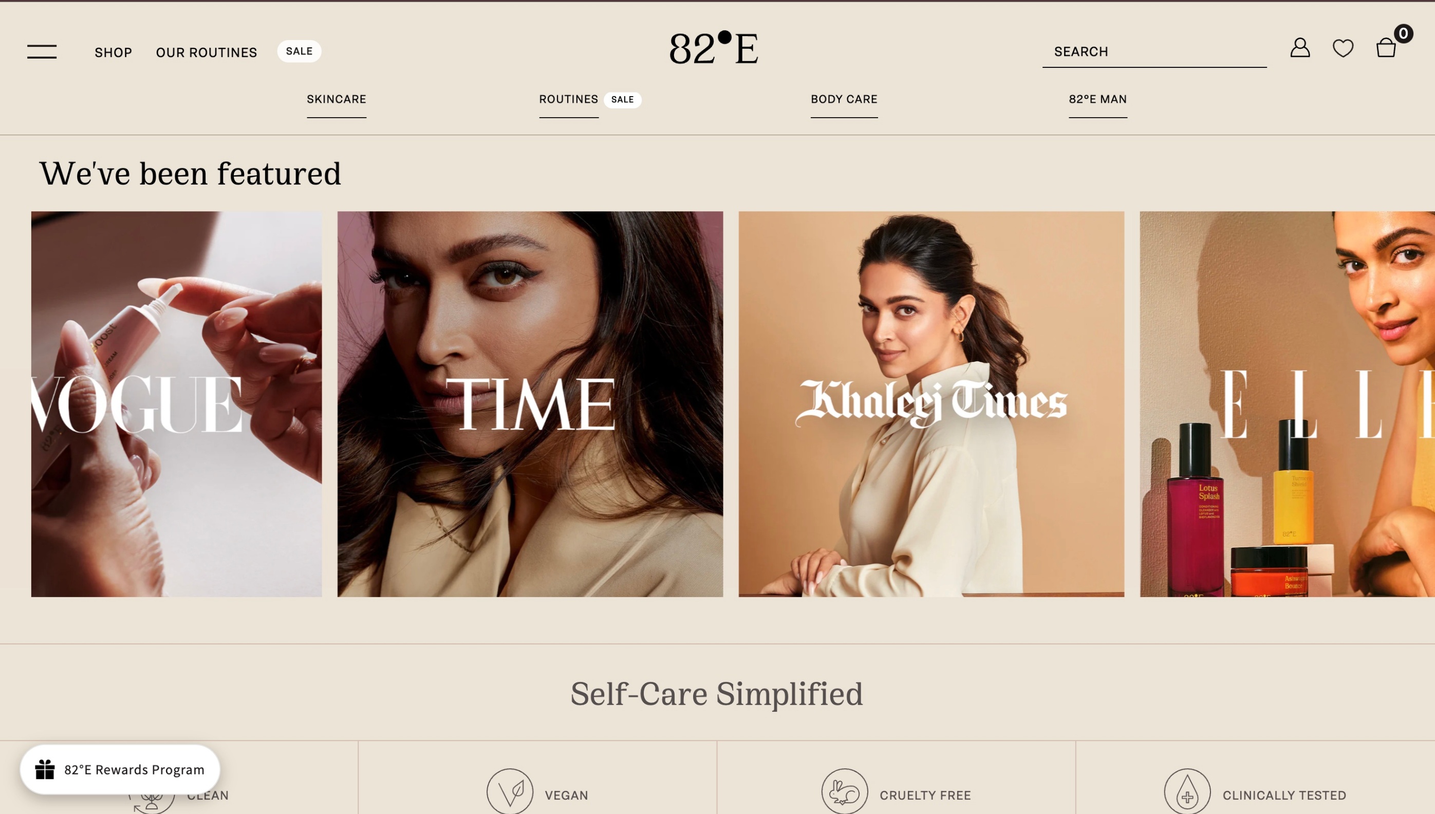 Screenshot of 82°E website