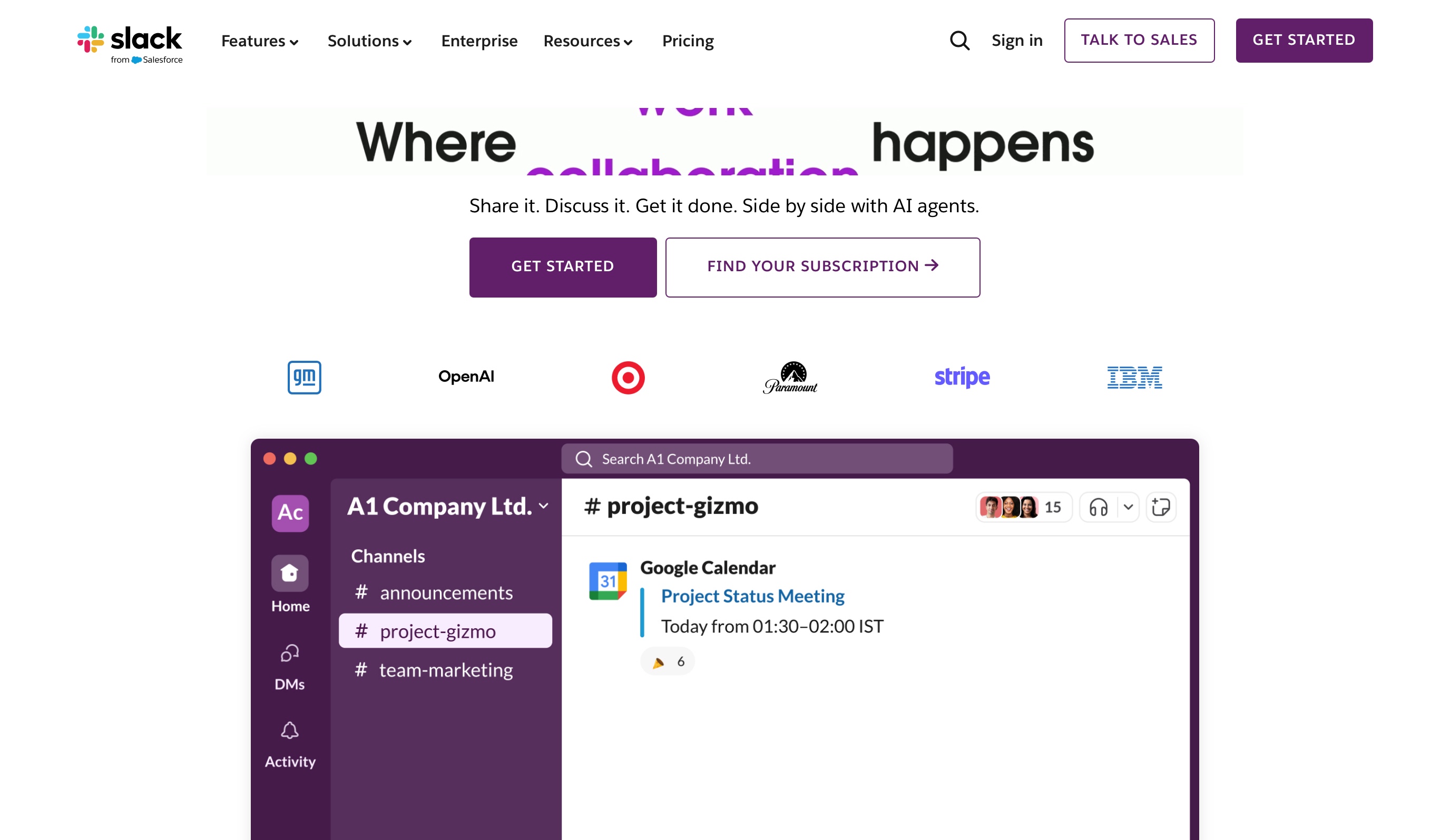 Slack Homepage Screenshot
