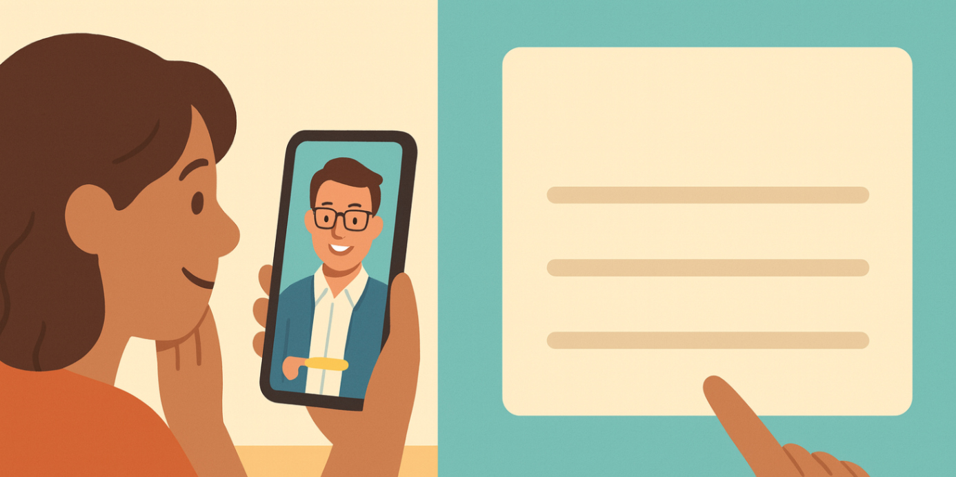 Parent on a video call with a plan manager beside a short "What to ask" checklist — NDIS plan manager consultation tips.