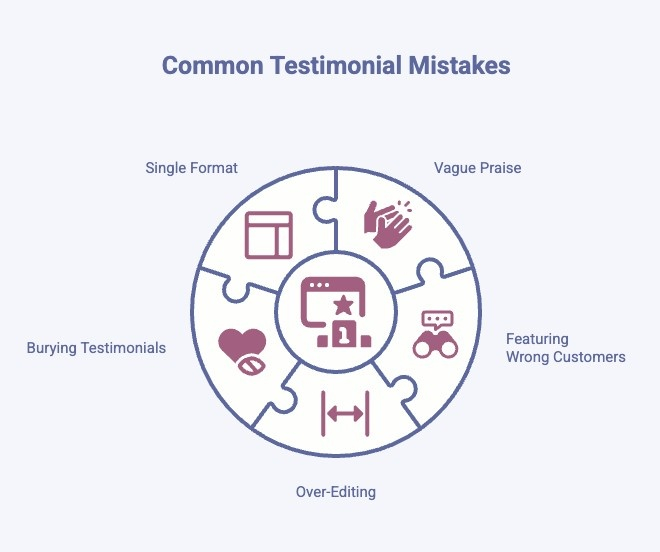 Infographics on Common Mistakes Businesses Make With Testimonials