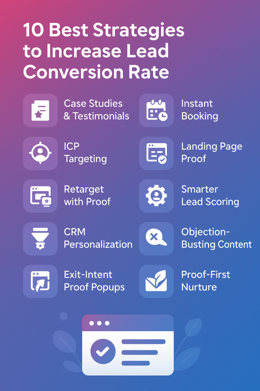 Infographic of 10 Best Strategies to Increase Lead Conversion Rate