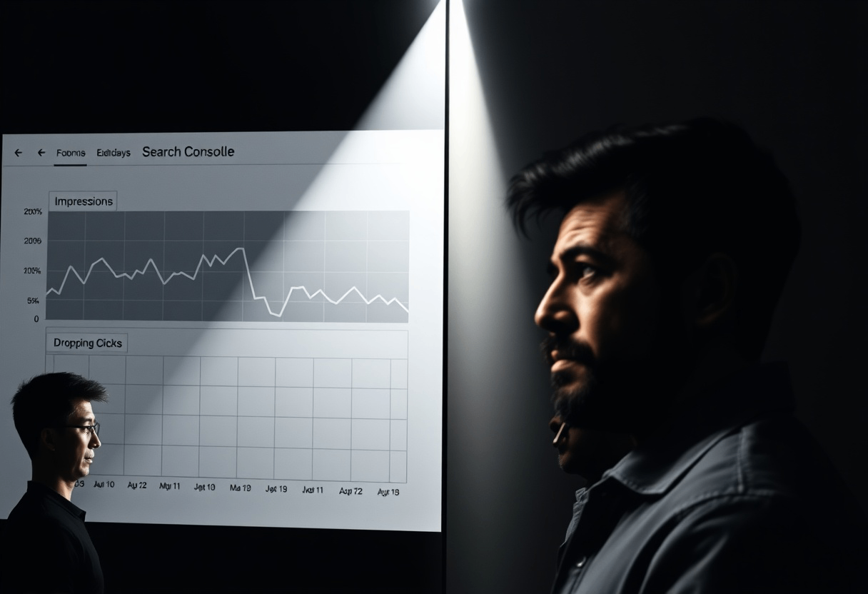 two men standing in front of a graph