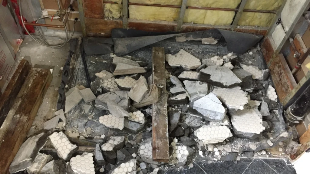 Shower base demolition - Beta's on Balsam
