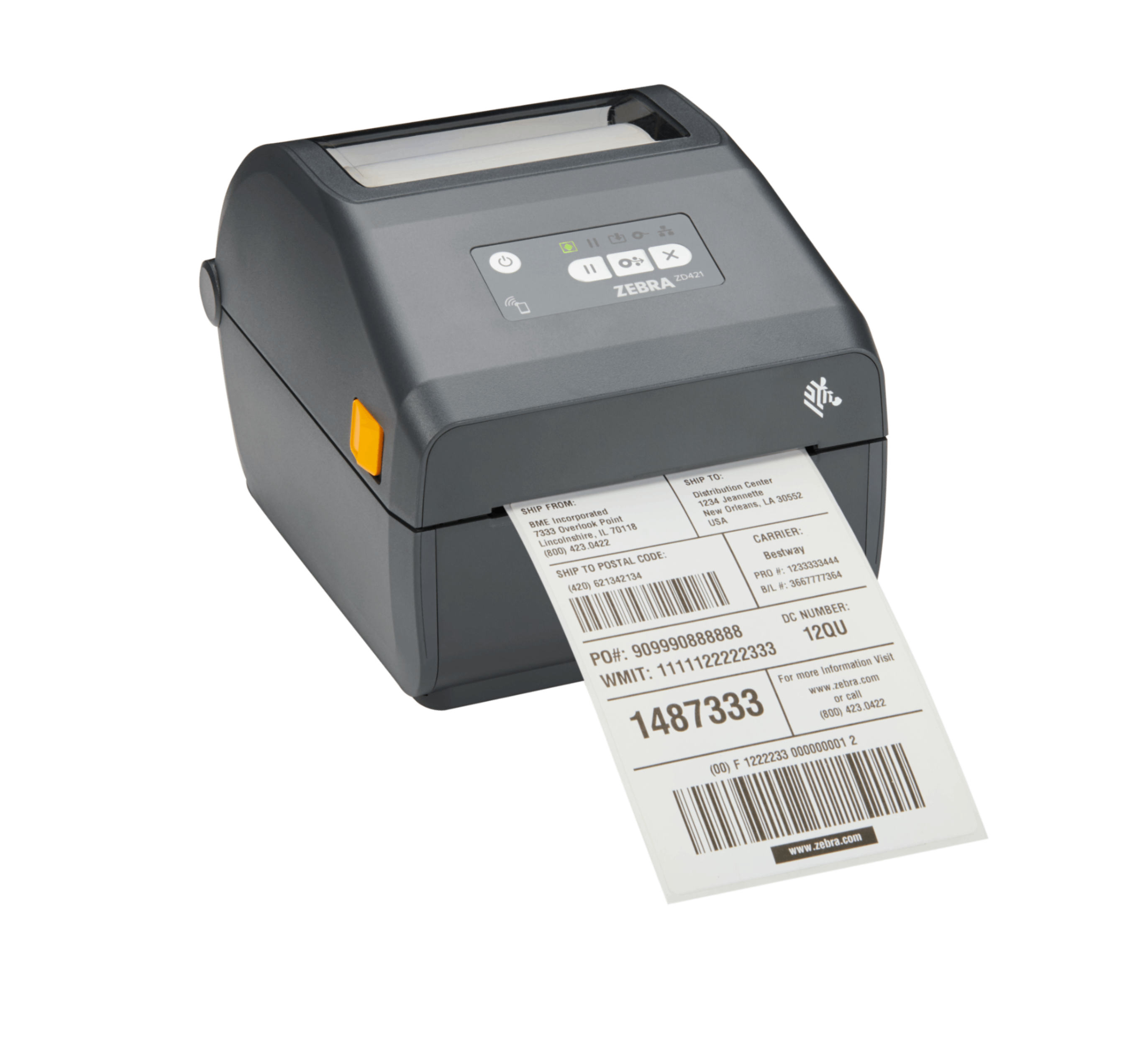 Zebra ZD421d label printing a shipping label