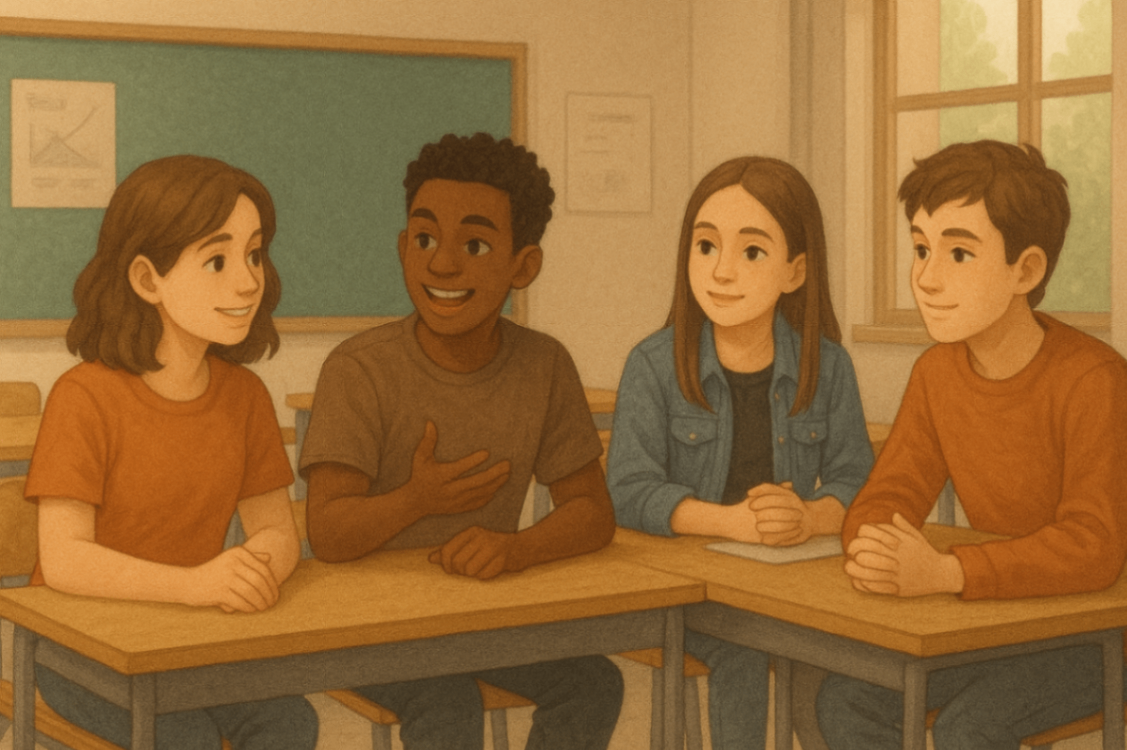Group of young people in a classroom setting, representing inclusive support for students with or without formal diagnoses under NDIS.