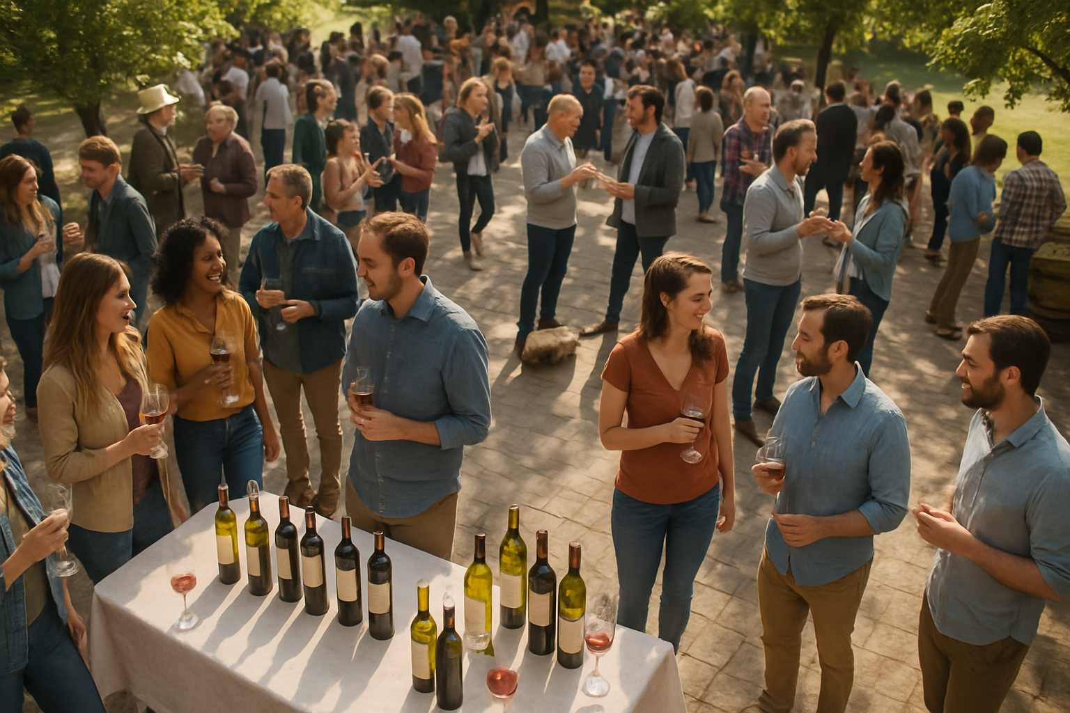 Community wine event outdoors