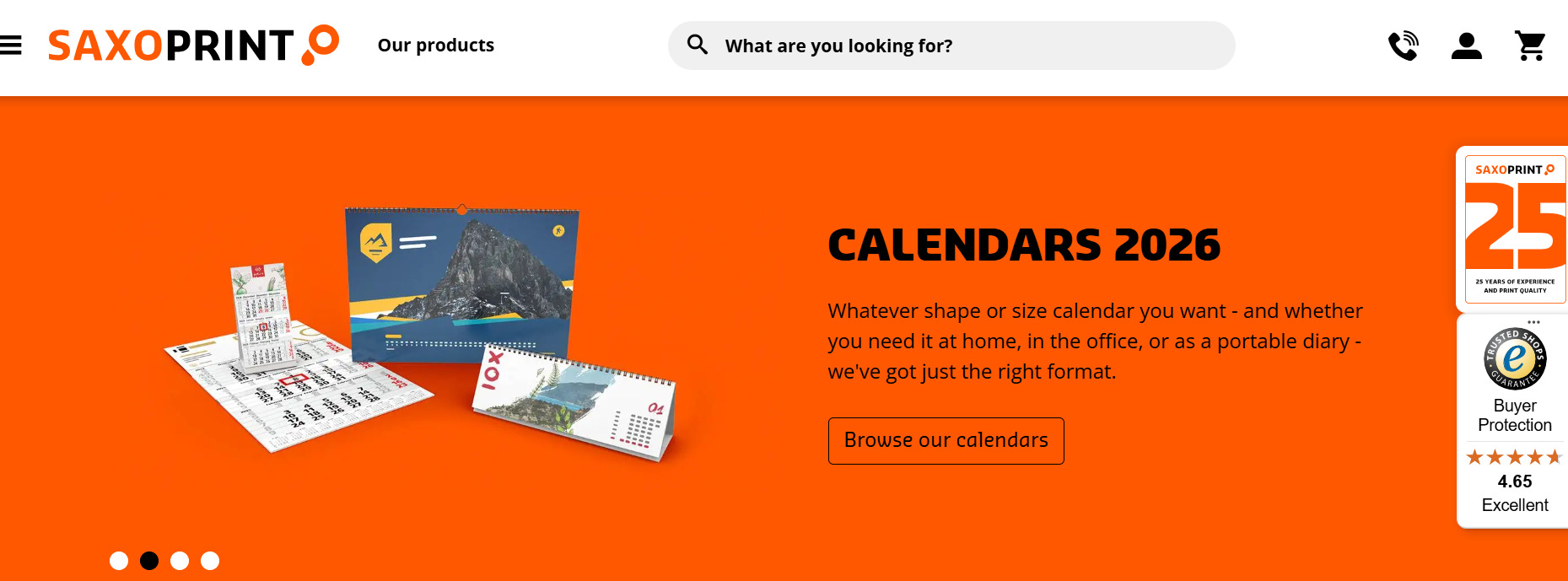Screenshot of Saxoprint's homepage