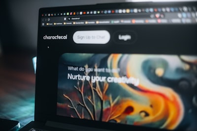 a laptop screen with a design on it