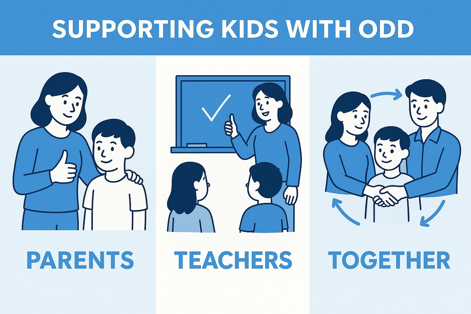 Illustration of supporting kids with ODD