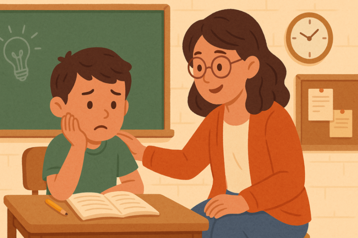 A parent reviewing a Behaviour Support Plan at home while their child plays nearby, highlighting the connection between school, home, and NDIS behaviour therapy in Liverpool.