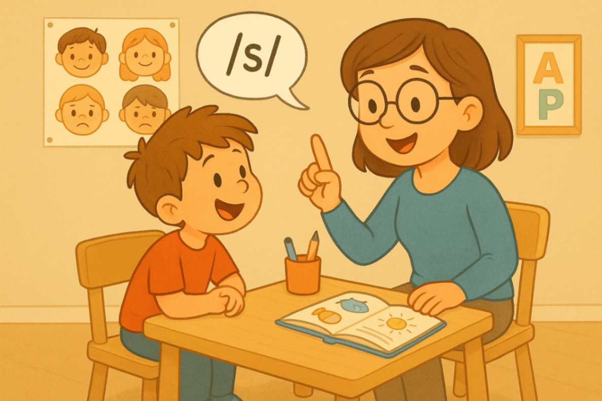 	A speech pathologist working one-on-one with a young child during a therapy session, showcasing effective speech intervention and personalised support in Liverpool.