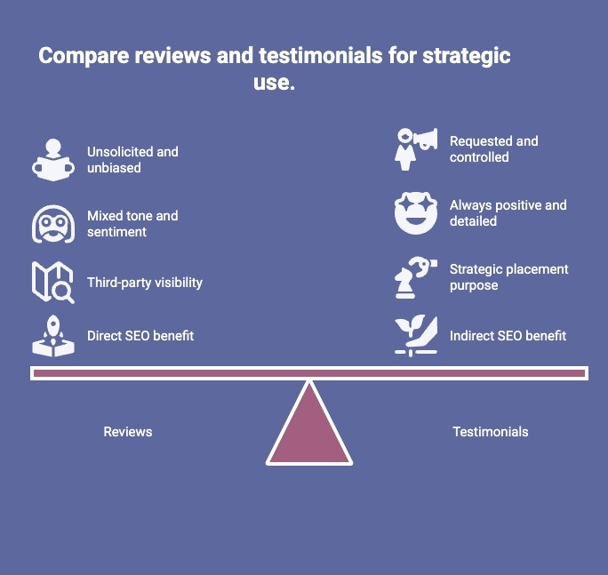 Infographic of What Are the Key Differences Between Reviews and Testimonials