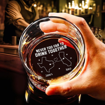Custom Home Town Map Whiskey Glasses