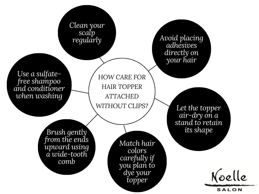Infographic - How Care for Hair Topper  Attached without Clips?