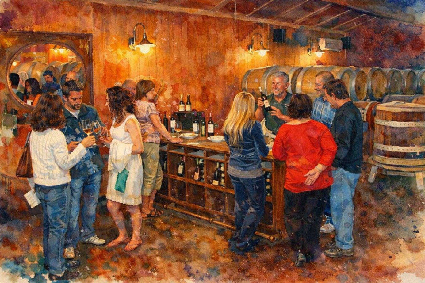 Ray pouring a tasting for guests