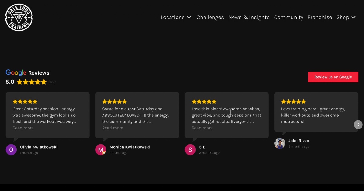 Vale Tudo Landing Page