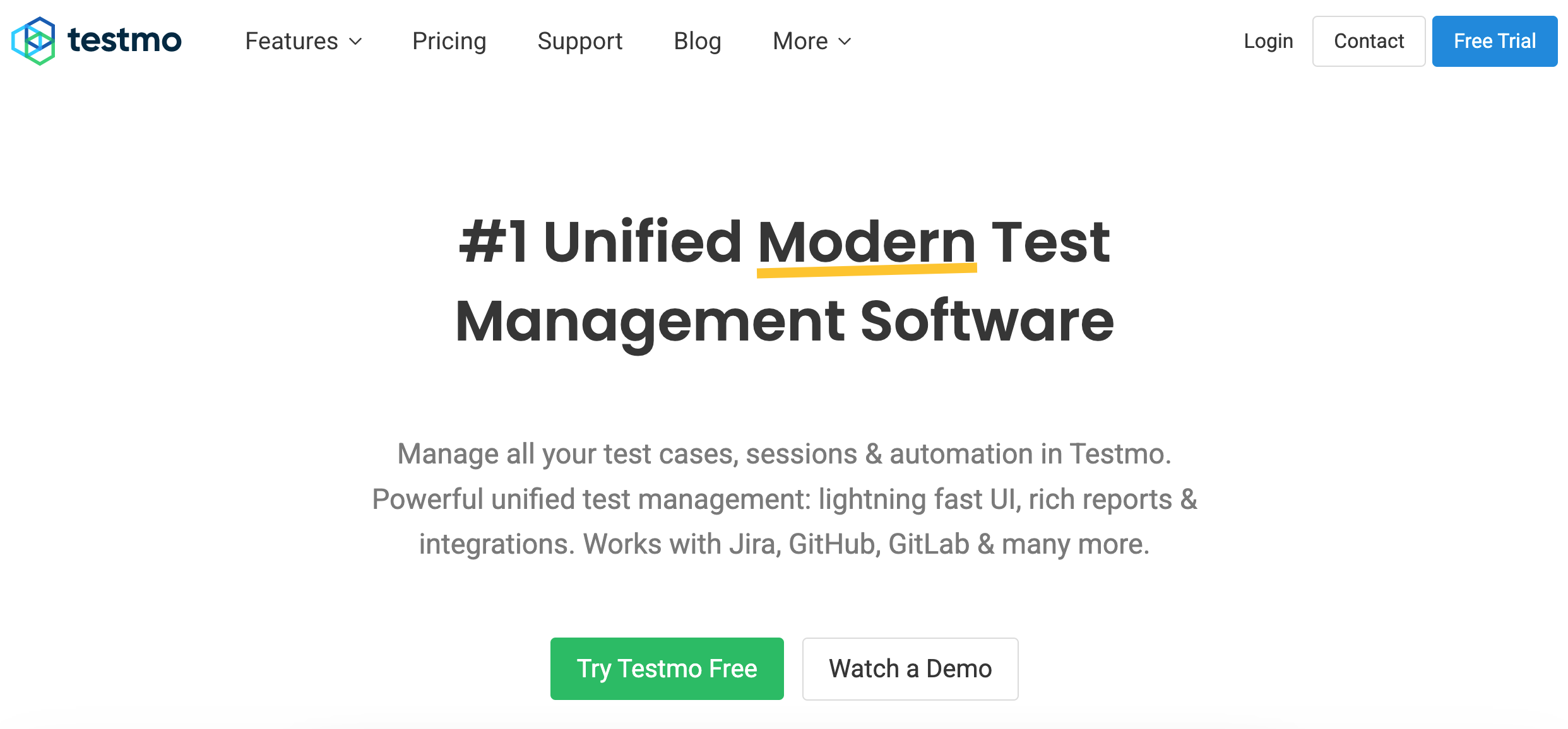 Testmo dashboard with test runs and status indicators
