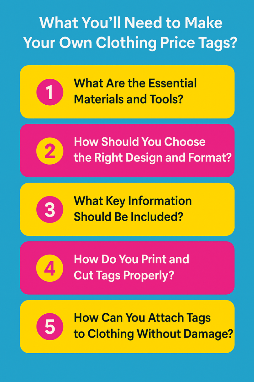 Infographic showcasing what all you will need to make a price tag