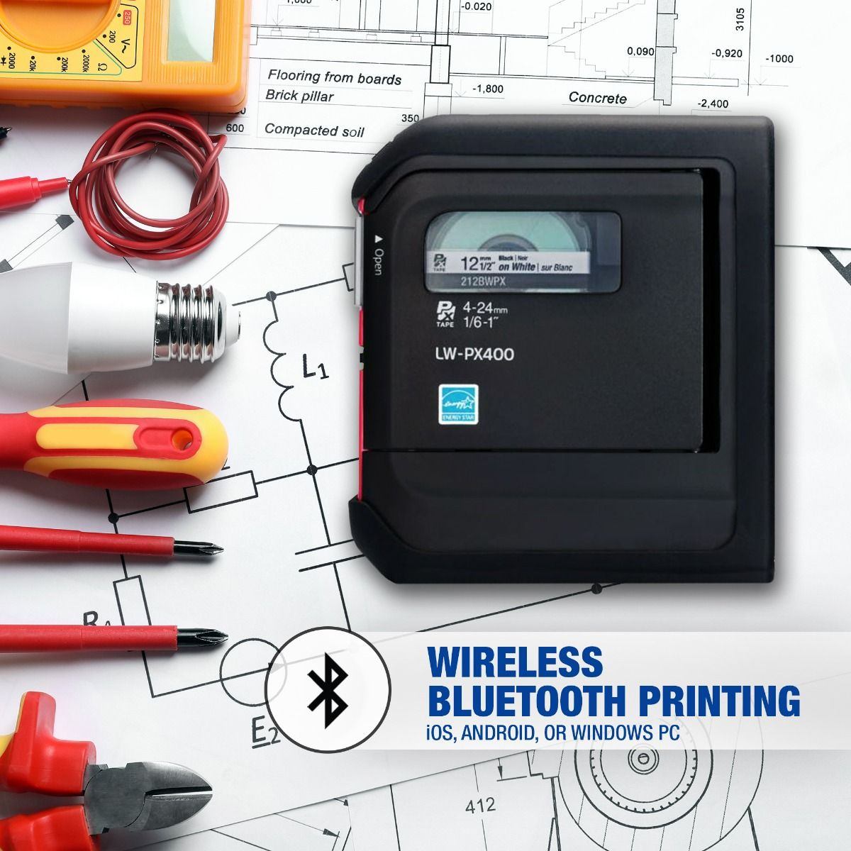 Wireless bluettoh printing with Epson LW-PX400 printer