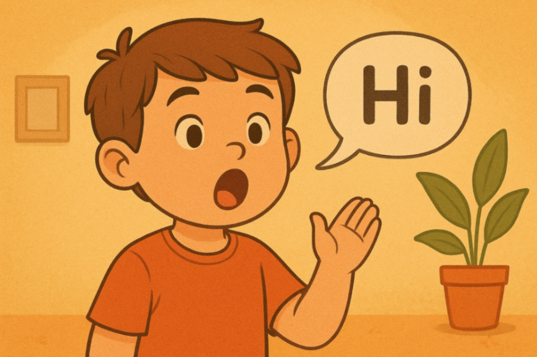 	Young child practicing verbal skills during a speech therapy session